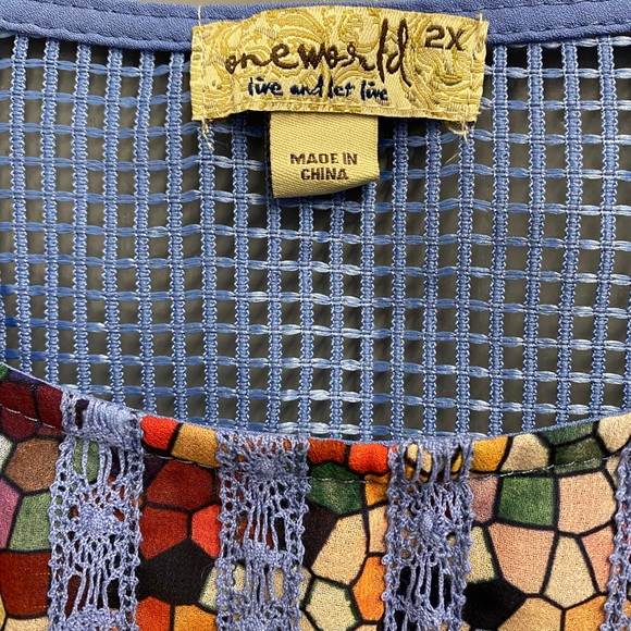 One World Mosaic Tank, SZ 2X - Picture 3 of 7